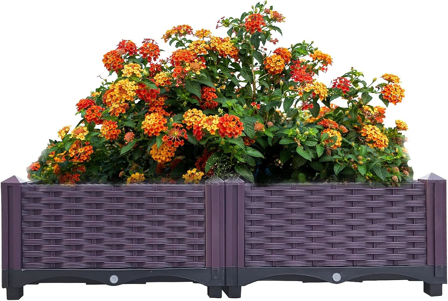 Planter Boxes Raised Garden Bed,2 Pieces Plastic Raised Garden Bed Garden Planter Boxes for Indoor & Outdoor Vegetable Fruit Flower Herb Growing Box